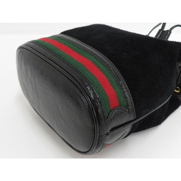 Gucci Ophidia Sherry Line Small Bucket Shoulder Bag Suede Black - Picture 3 of 9